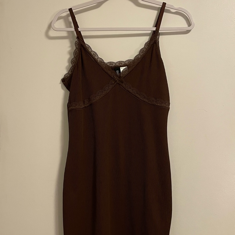 brown lace Tank dress